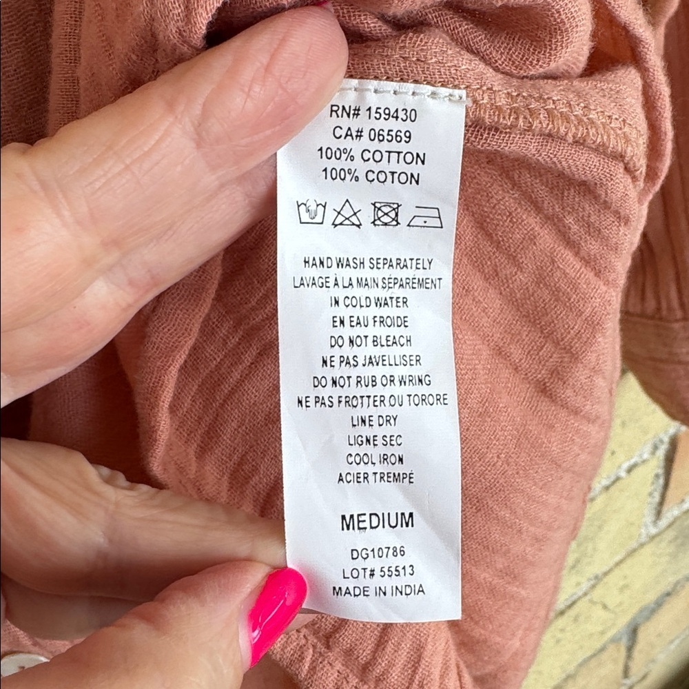 Elan Terracotta Button-Up Blouse - Picture 3 of 4